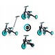 Tricicleta 4 in 1 Milly Mally, negru, pentru copii de la 12 luni, cu maner parinte, transformabila în bicicleta de echilibru