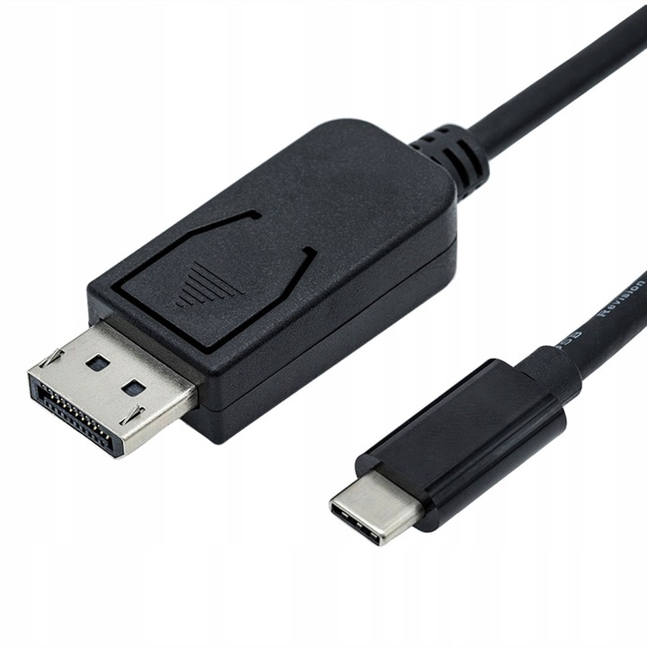 Cablu USB C la DisplayPort 1m, Roline, 4K@60Hz, negru
