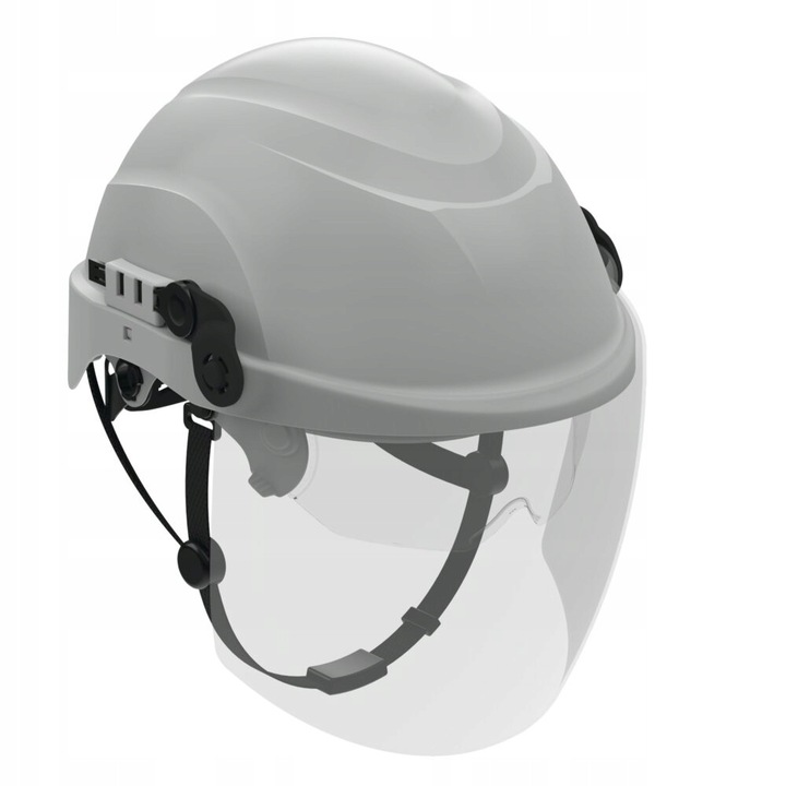 Casca de protectie Protekt ATRA 20S cu viziera, protectie electroizolanta, alb, 51x63cm