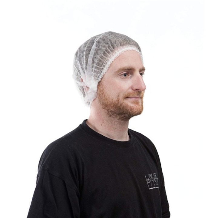 Mutexil 4561330 nem szőtt varrott egyszerhasználatos hajháló fehér 100db/csomag