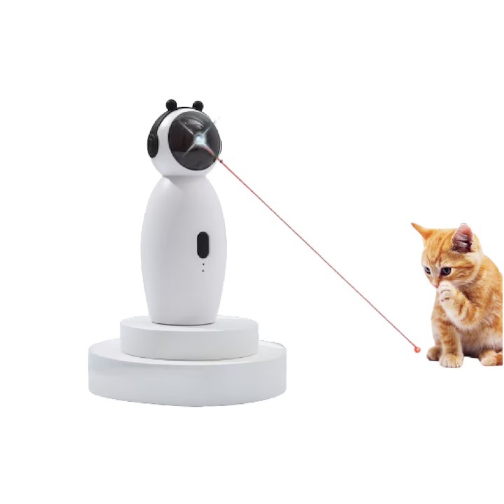 Jucărie laser automată pentru pisici, Omelivon, 3 moduri de viteză reglabile, funcționare silențioasă, USB, ABS