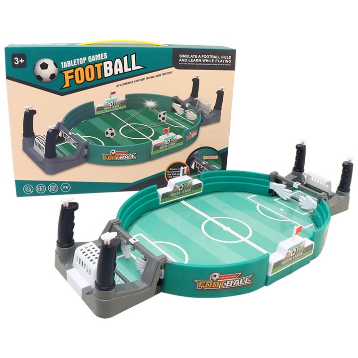 Jucarie de Craciun, masa foosball pentru copii, joc pentru 2 jucatori, 30x60cm