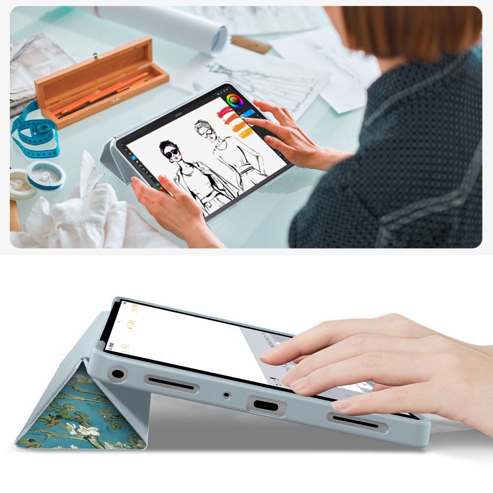 Husă tabletă compatibilă cu Samsung Galaxy Tab A11+ Plus (SM-X310, SM-X236) - Husă tabletă smart Sakura