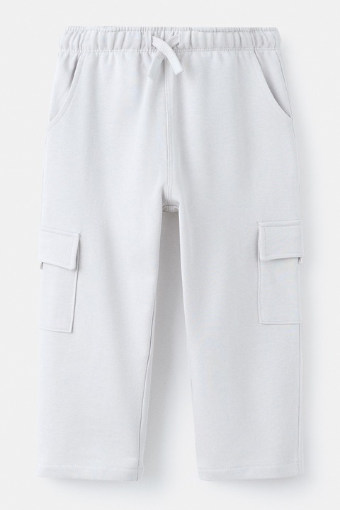 Mango, Pantaloni cargo drepti de trening, Alb optic