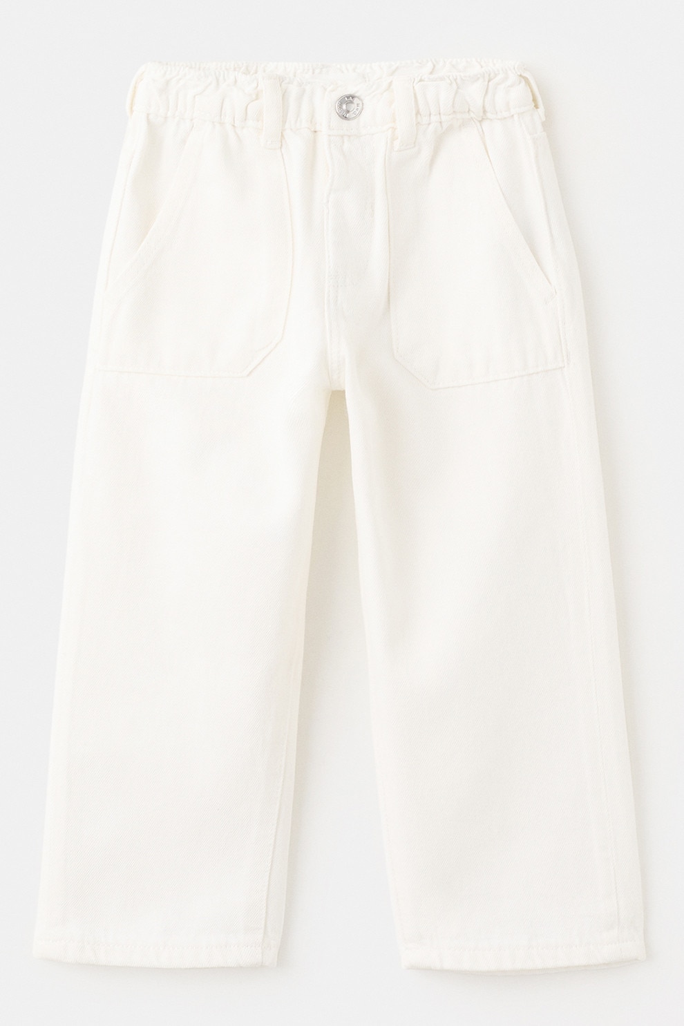 Mango, Blugi drepti cu buzunare, Alb, 92 CM