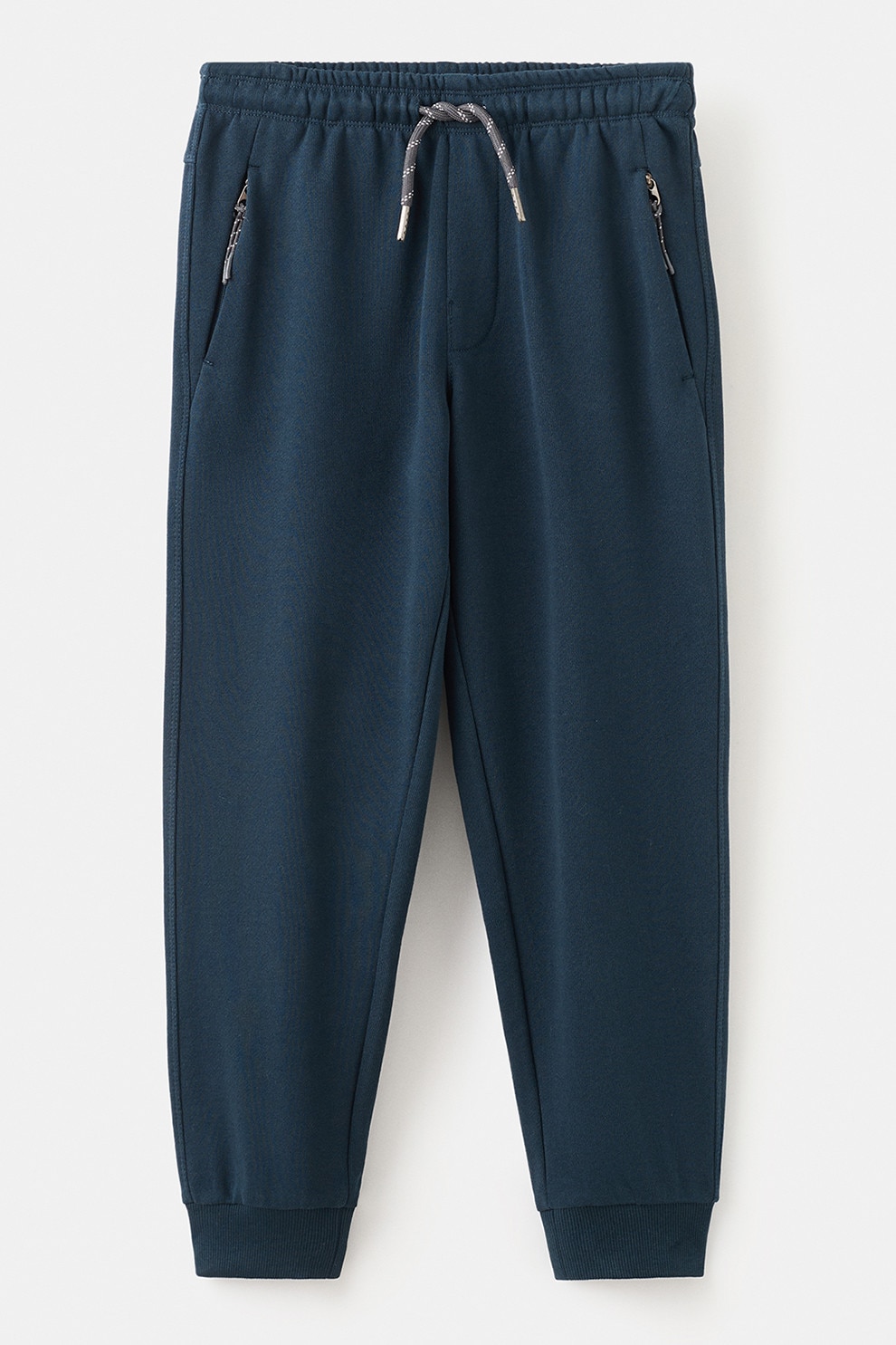Mango, Pantaloni de trening cu snur si buzunare laterale, Bleumarin, 146 CM