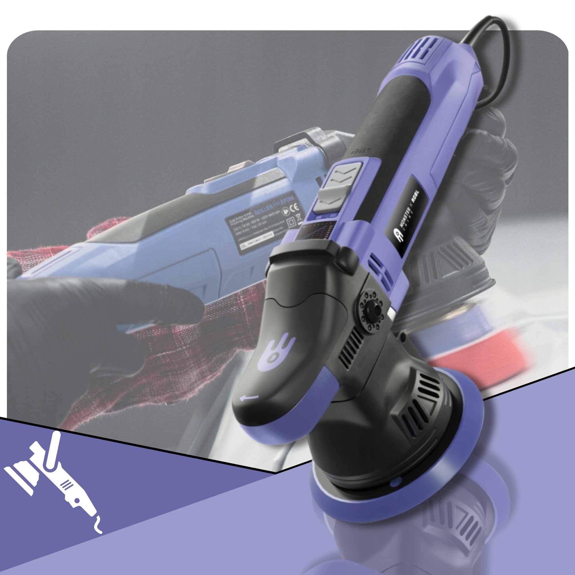 Masina de polizat ADBL ATOM D09, 9mm cursa, design ergonomic, set cu ...