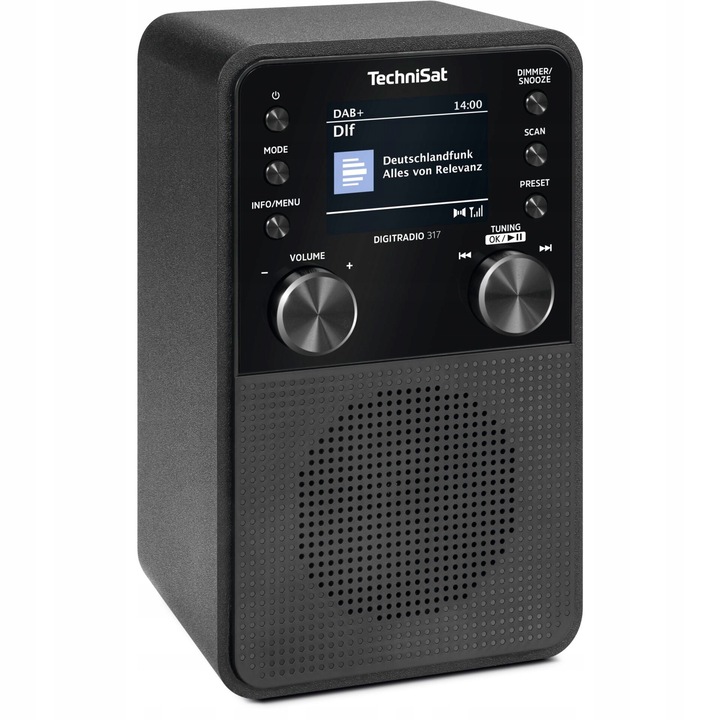 Радио FM/DAB+ TechniSat DigitRadio 317, черно, 23x7x13см, с голям LCD екран, таймер