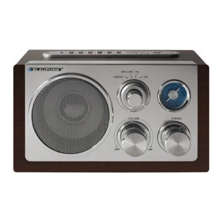 Radio retro Blaupunkt RX 19-1, FM/MW, carcasă lemn masiv, front inox, alimentare la rețea