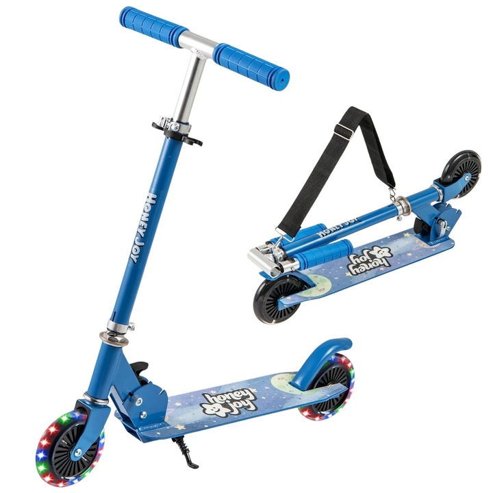 Összecsukható roller gyerekeknek LED kerekekkel és állítható kormánnyal