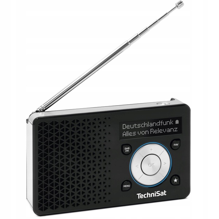 Radio portabil TechniSat DigitRadio 1 ASA DAB+/FM, negru/argintiu, acumulator Li-Ion, 10 ore redare