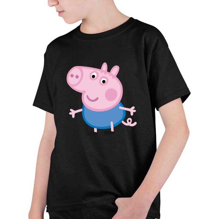Tricou Copii Baieti George Purcelusa Peppa Pig, Fekete