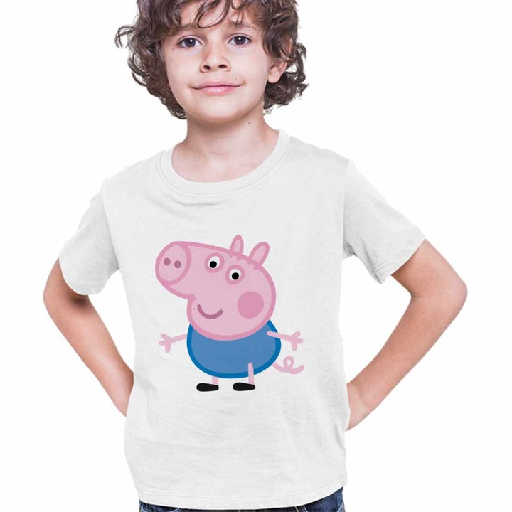 Tricou Copii Baieti George Purcelusa Peppa Pig, Fehér