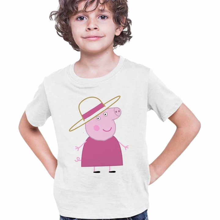 Tricou Copii Baieti Bunica Purcelusa Peppa Pig, Fehér