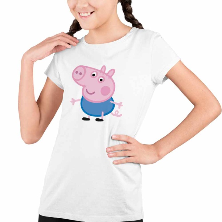 Tricou Copii Fete George Purcelusa Peppa Pig, Fehér