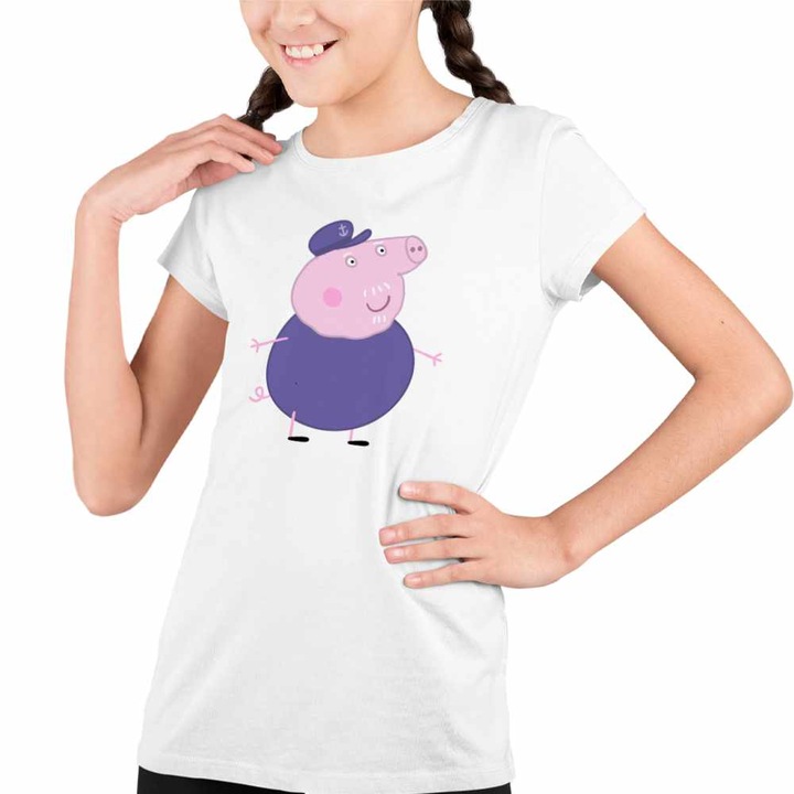 Tricou Copii Fete Bunicu Purcelusa Peppa Pig, Fehér