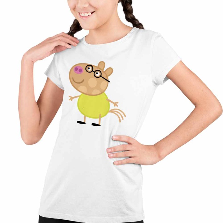 Tricou Copii Fete Poneiul Pedro Purcelusa Peppa Pig, Fehér