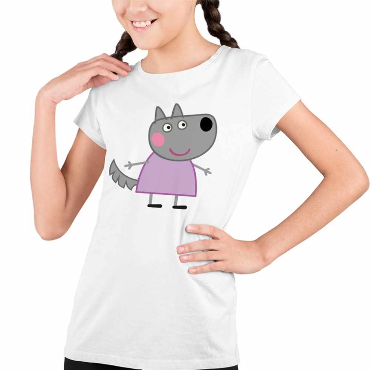 Tricou Copii Fete Lupoaica Wendy Purcelusa Peppa Pig, Fehér