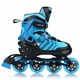 Регулируеми ролери и кънки 4-в-1 за деца – кънки, ролери, кънки на колела, ролери-кънки, PU колела, лагери ABEC-7, Nils Extreme NH18192, размер L 39–42, черно-синьо