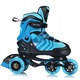 Регулируеми ролери и кънки 4-в-1 за деца – кънки, ролери, кънки на колела, ролери-кънки, PU колела, лагери ABEC-7, Nils Extreme NH18192, размер L 39–42, черно-синьо