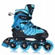 Регулируеми ролери и кънки 4-в-1 за деца – кънки, ролери, кънки на колела, ролери-кънки, PU колела, лагери ABEC-7, Nils Extreme NH18192, размер L 39–42, черно-синьо