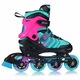 Регулируеми ролери и кънки 4-в-1 за деца – кънки, ролери, кънки с колела, ролери-кънки, PU колела, лагери ABEC-7, Nils Extreme NH18192, размер M 34–38, Черно-виолетов