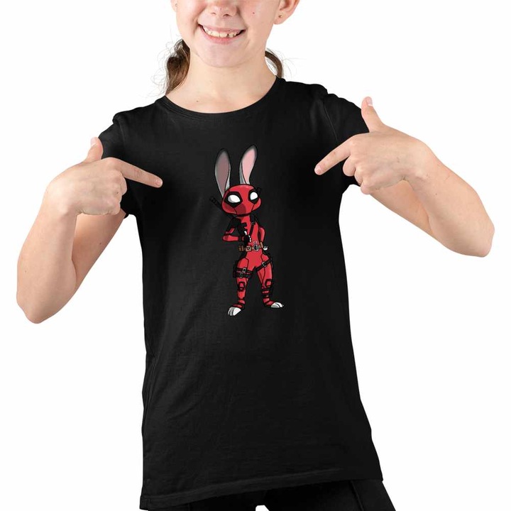 Tricou Copii Fete Zootopia Judy Deadpool, Fekete