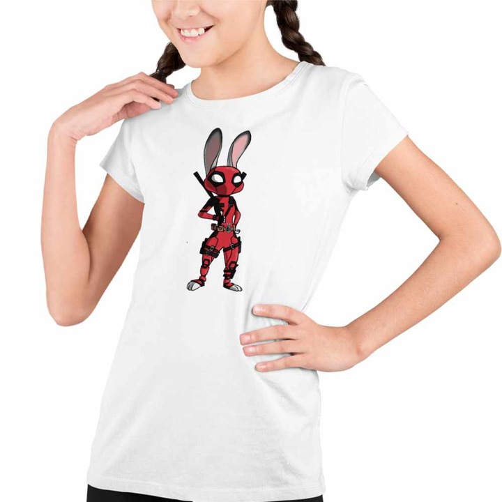 Tricou Copii Fete Zootopia Judy Deadpool, Fehér