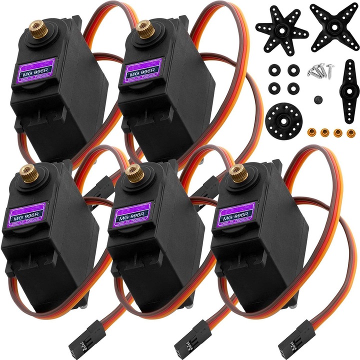 Set 5 bucati Motor Servo MG996R SG90 9G pentru roboti controlati de la distanta