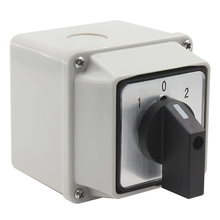 Cutie cu comutator rotativ 20A, comutator 3 pozitii, 8 terminale, 440V, 3 faze, cutie selector cam universal LW26/2