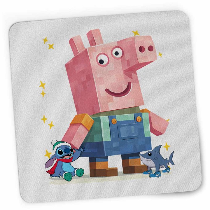 Гейминг подложка за мишка Purcelusa Peppa Pig Minecraft Roblox CoolTrend, 21x19 см