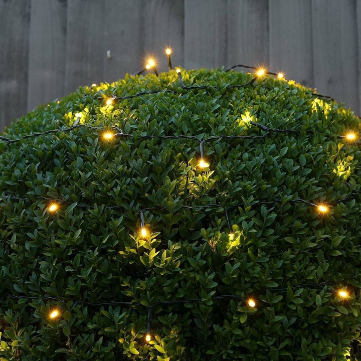 Instalatie Craciun Liniara, Flippy, de Exterior, IP65, cu Alimentator 1.5 m inclus, 20 metri, 200 LED, Alb Cald