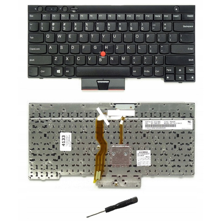 BQual laptop billentyűzet Lenovo T430 T530 L430 L530 X230 W530-hoz, QWERTY US, fekete, új