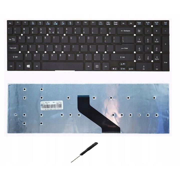 Tastatura laptop BQual, QWERTY US, neagra, set cu surubelnita precisa