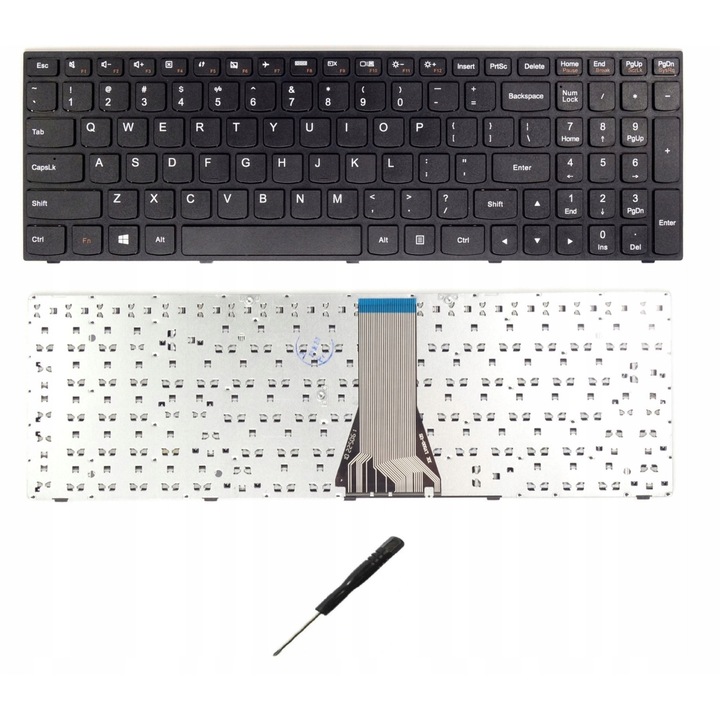 Tastatura laptop BQual pentru Lenovo G50, G50-30, G50-45, G50-70, G50-80, QWERTY, neagra, set cu surubelnita inclusa