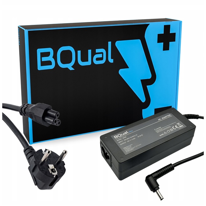 Incarcator laptop BQual PRO 19V 3.42A 65W cu mufa rotunda 4.0-1.35mm, set cu cablu de alimentare