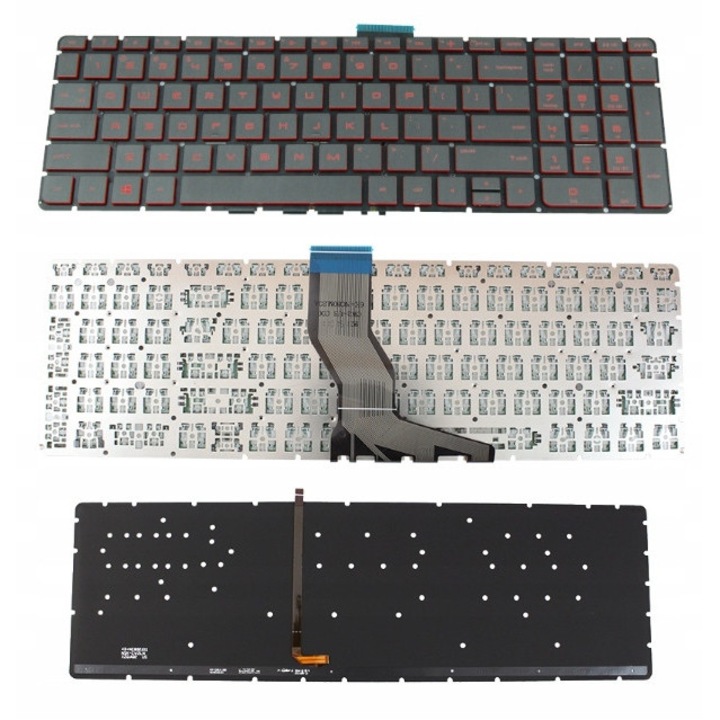 Tastatura laptop BQual pentru HP Omen 15-ax205nw 15-ax213nw, iluminare LED, QWERTY US, neagra, set cu surubelnita inclusa