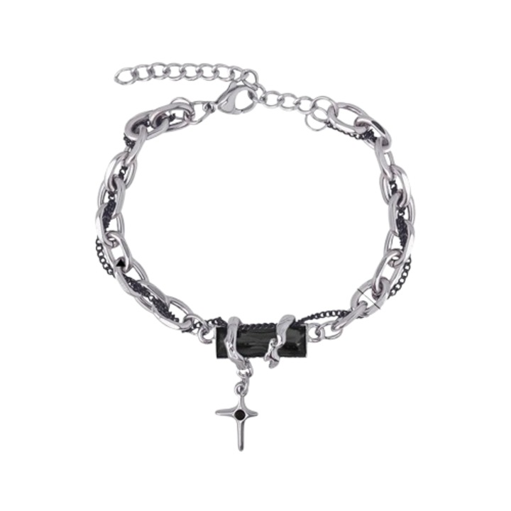 Férfi Punk Hip-Hop Karkötő, Személyre Szabott Utcai Stílus, Vagány Rock Ékszer