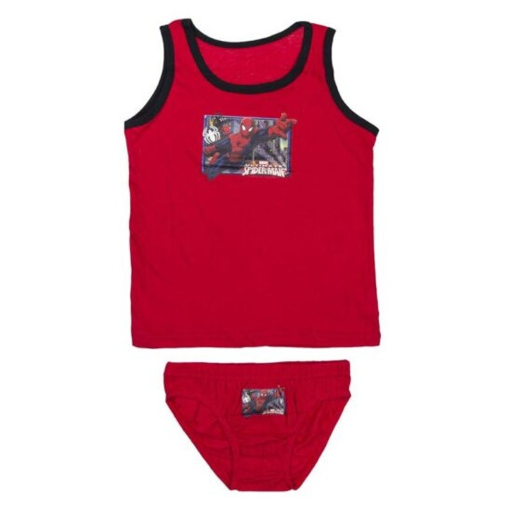 Póló és bugyi szett, Spiderman, fiúknak, Optic White, piros, 6-8 év