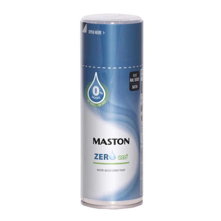 Spray vopsea Maston Zero Albastru Ral 5009 400 ml, ecologic, uscare rapidă