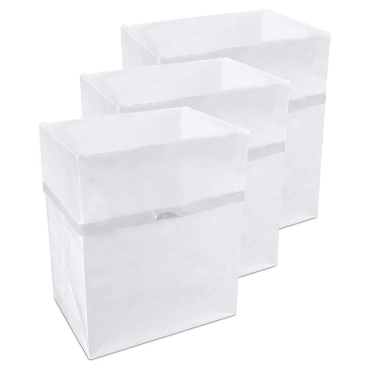 Clean Cubes szemeteskukák és újrahasznosító edények, 3 darabos szett, fehér, 3l, 30cm