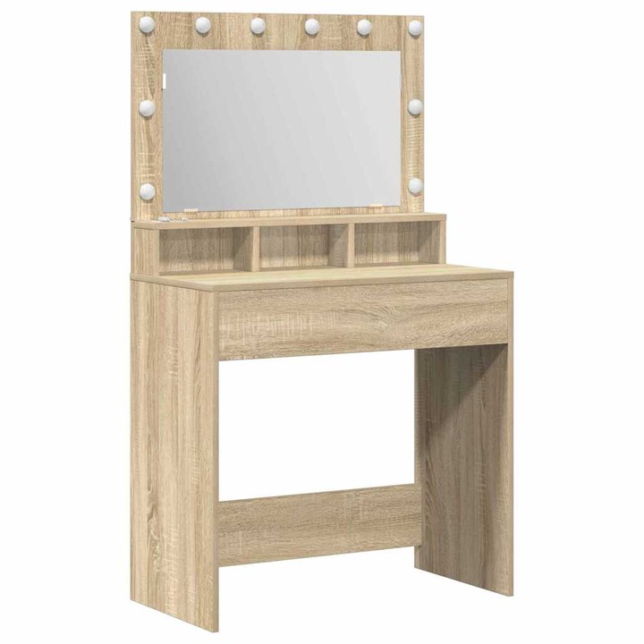 Masa de Machiaj Stejar Sonoma 75 vidaXL, 5 x 41 x 135 cm Lemn compozit