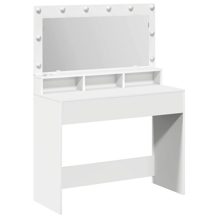 Masa de Machiaj vidaXL, cu raft Alb 100 x 41 x 135 cm Lemn compozit