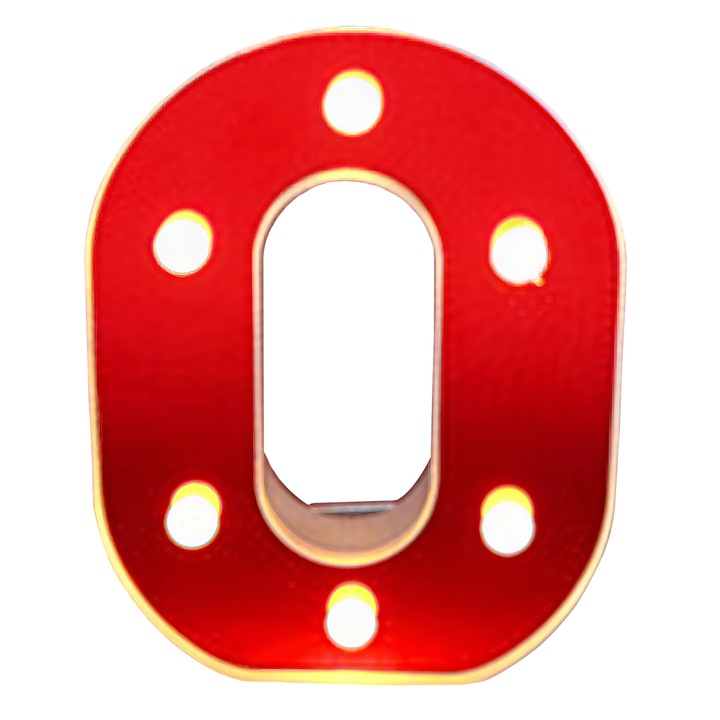 Червено-златиста LED декоративна цифра, Taotigzu, 16x16см, за партита, нощна светлина