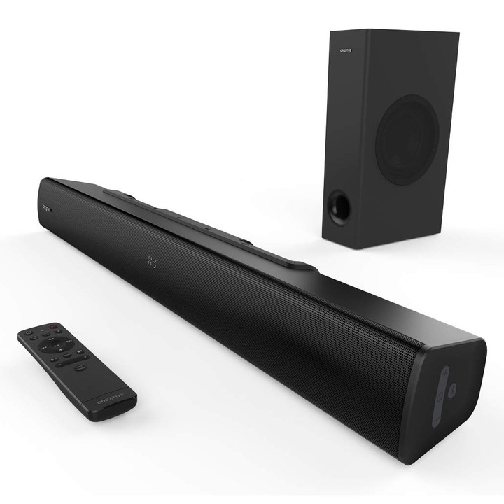Soundbar Creative Stage V2 2.1 cu subwoofer, Bluetooth, montare pe perete