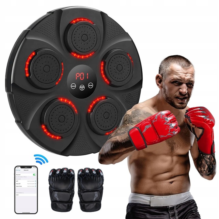 Aparat de Box Muzical cu LED, Montare pe Perete, Antrenament Acasa ...
