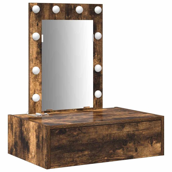 Тоалетка vidaXL, с чекмедже Кафяво 60 x 40 x 70 см Инженерно дърво