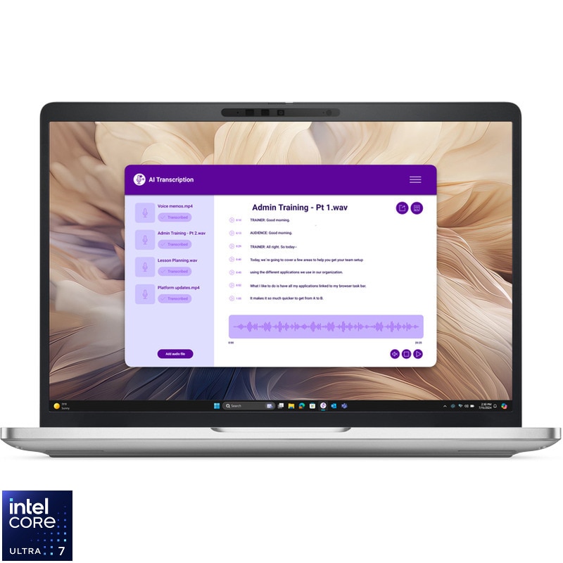 Laptop Dell Pro 13 Plus PB13250 cu procesor Intel Core Ultra 7 265U pana la 5.3GHz, 13.3", FullHD+, 16GB DDR5, 512 GB SSD, Integrated Intel Graphics, Windows 11 Pro, Platinum Silver