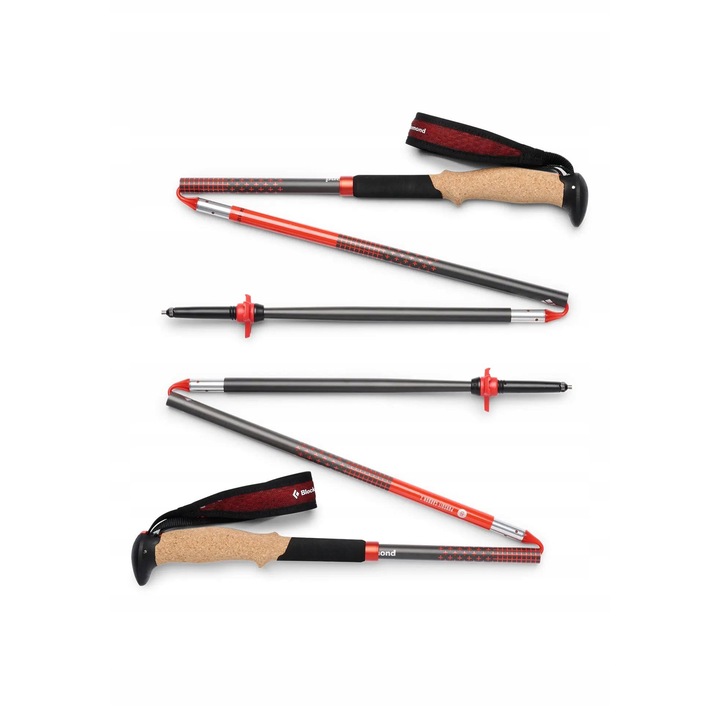 Túra botok Black Diamond Pursuit Z, karbon, 120 cm, összecsukható, parafa markolat