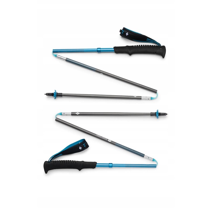 Bete de trekking Black Diamond Carbon Z 125cm, 100% fibra de carbon, manere EVA, pliabile